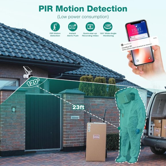 POWER FROM THE SUN! Wireless SOLAR Security Camera System Wifi 2 Cameras NEW - Picture 4 of 6